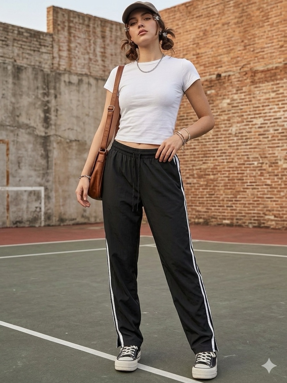 American Eagle Back Track Pants White Side Stripe Joggers Small Y2K 2000s Arsthe